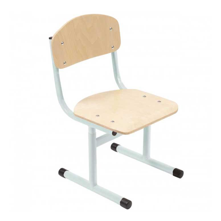 Стілець дитячий Т-подібний, рост. гр. №1-3, покриття фанери - екологічно-чистий лак, каркас - кругла металева труба, АЛМАНТ, 310х333х539-619 мм, (h=260-340 мм).